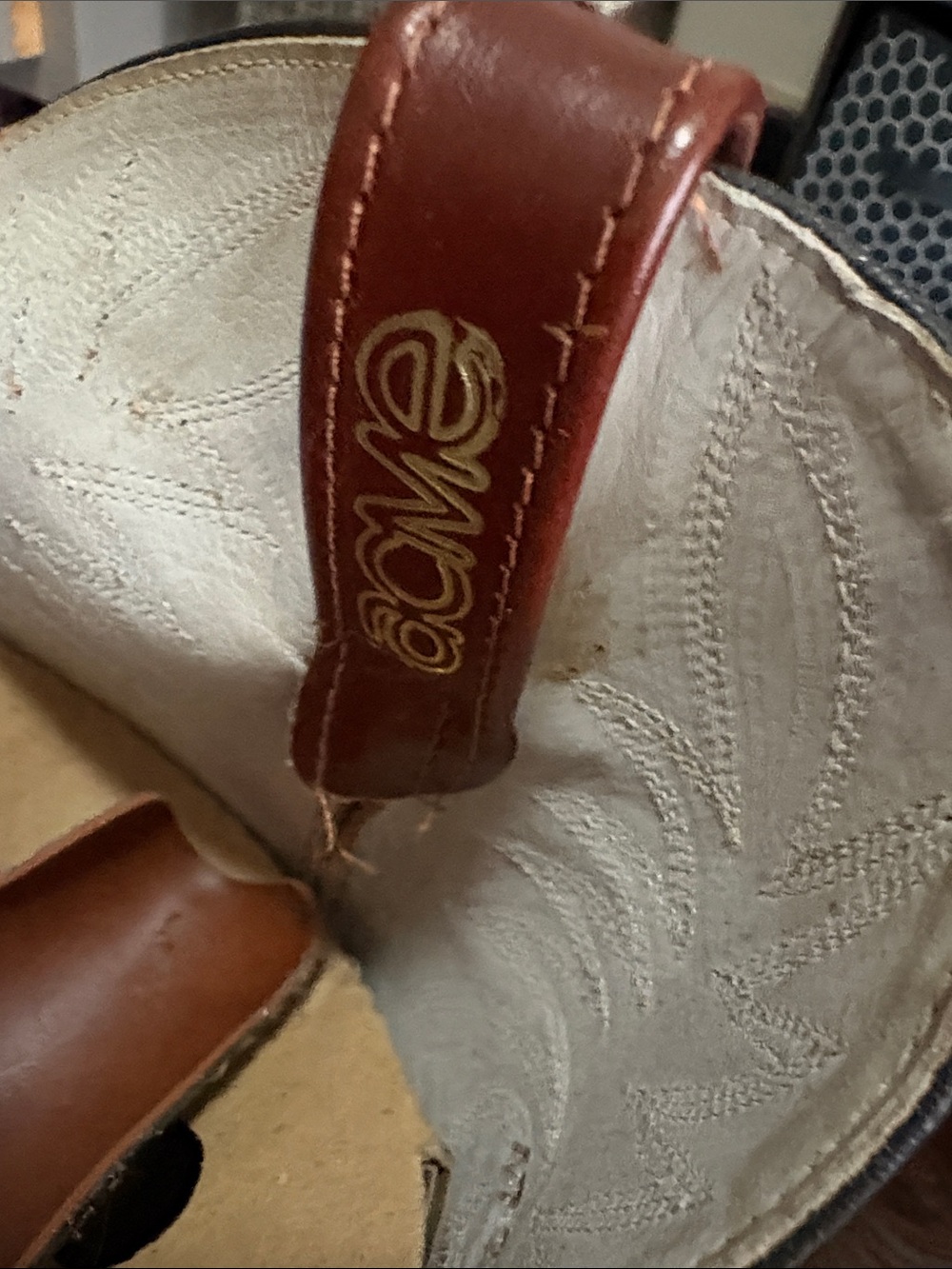 ACME Brown Leather Western Heeled Boots with Stitch Detail - Picture 6 of 11